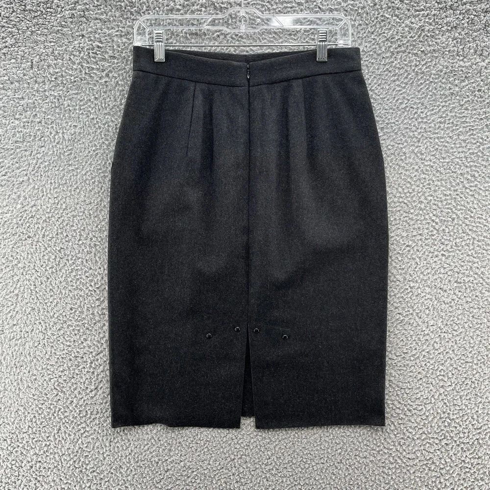 Per Se Skirt Womens 4 Gray Felt Wool Cashmere‎ Straight Pencil Retro Wiggle